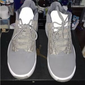Jordan Gray and White Men's Sneakers